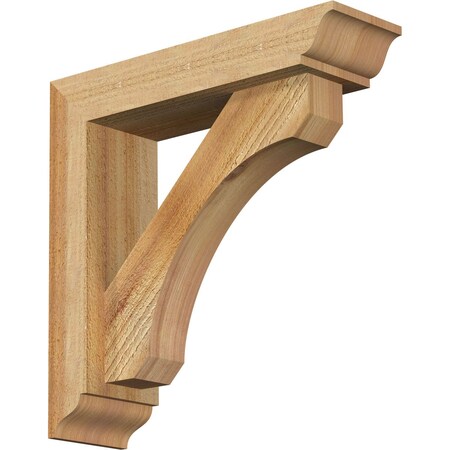 Ekena Millwork Legacy Traditional Rough Sawn Bracket w/ Offset Brace, Western Red Cedar, 4"W x 14"D x 14"H BKT0402X14X14LEC01RWR